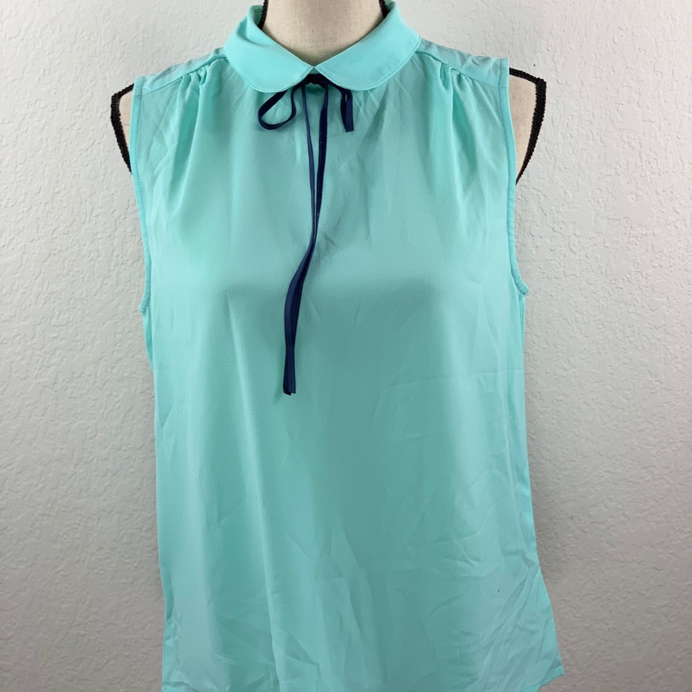 NWOT ModCloth mint collared blouse - Picture 2 of 6